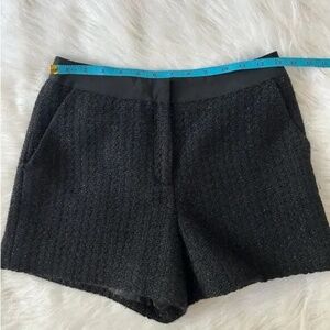 Ted Baker New Tweed Lined Black Suit Shorts Metallic blue flecks size 0 (2)